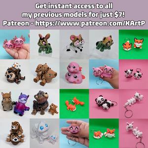 Cute Flexi Zombie Cat Toy ~ Articulated & Print-in-Place (Almonimal Zombie Cat)