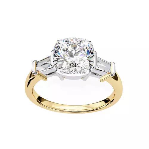Printable 3D jewelry model of Solitaire Lady Ring with Diamond