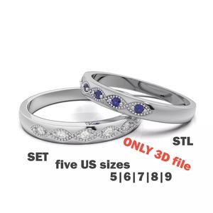 Printable wedding band ring- STL 3d file