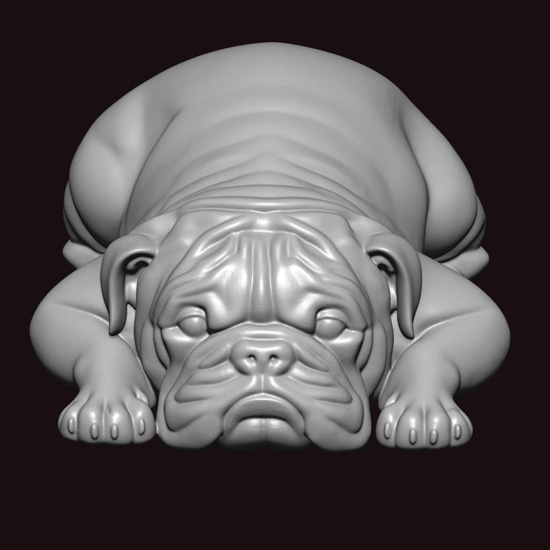 English bull sleeping pose 3d print
