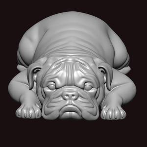 English bull sleeping pose 3d print