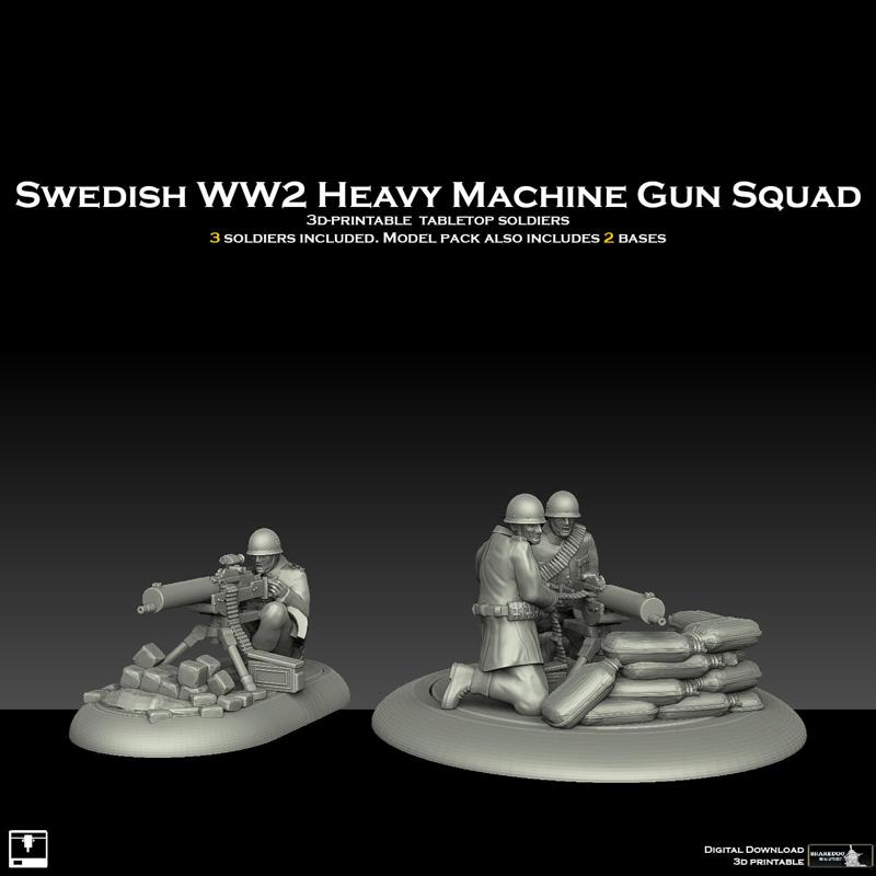 Swedish WW2 Heavy Machine Gun Team