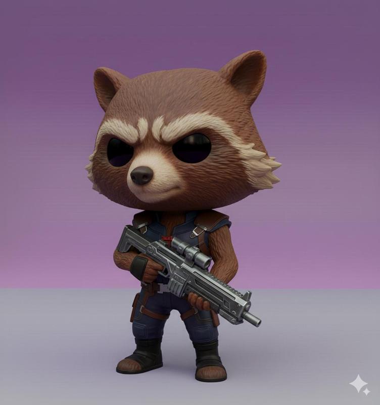 Rocket Raccoon Chibi Kawaii - 3D Collectable Figure