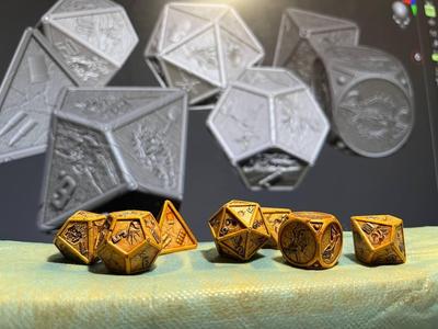 "Gothic Dice Set D4–D20 | Hunt: Showdown Inspired | STL & OBJ for 3D Printing"