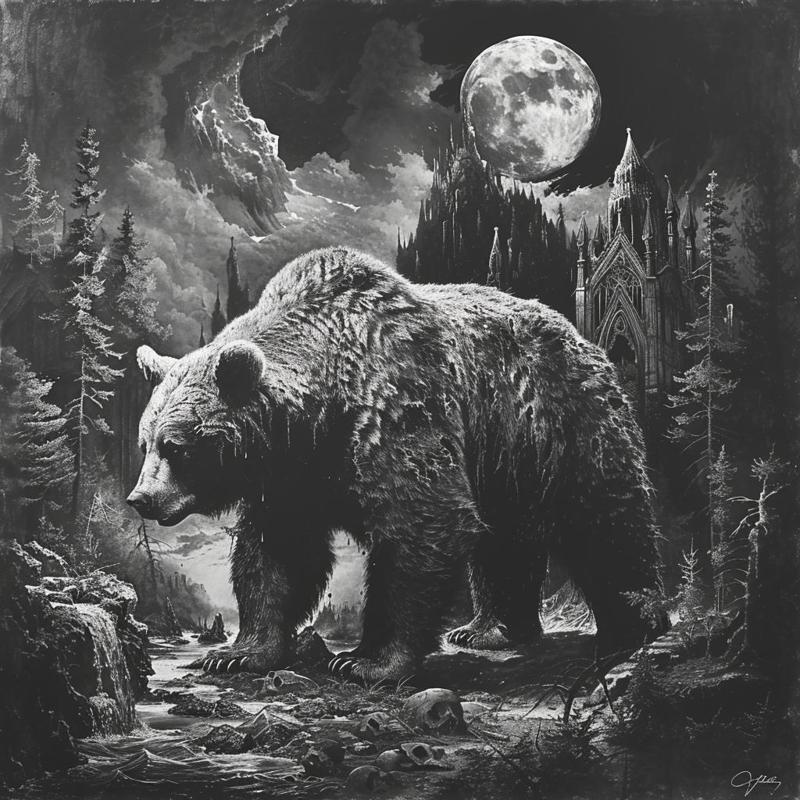 Hueforge Bear in the woods