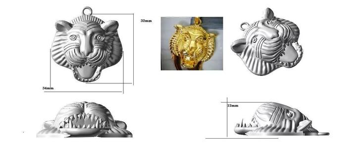 White Tiger Face Pendant