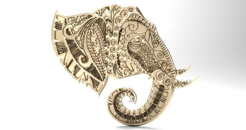 Elephant mandala zentangle 1