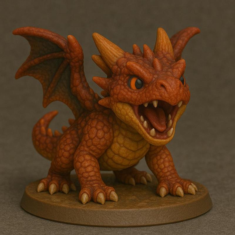 Baby Aggressive Dragon – Cute but Fierce Miniature STL for Tabletop Games - 3D Printing