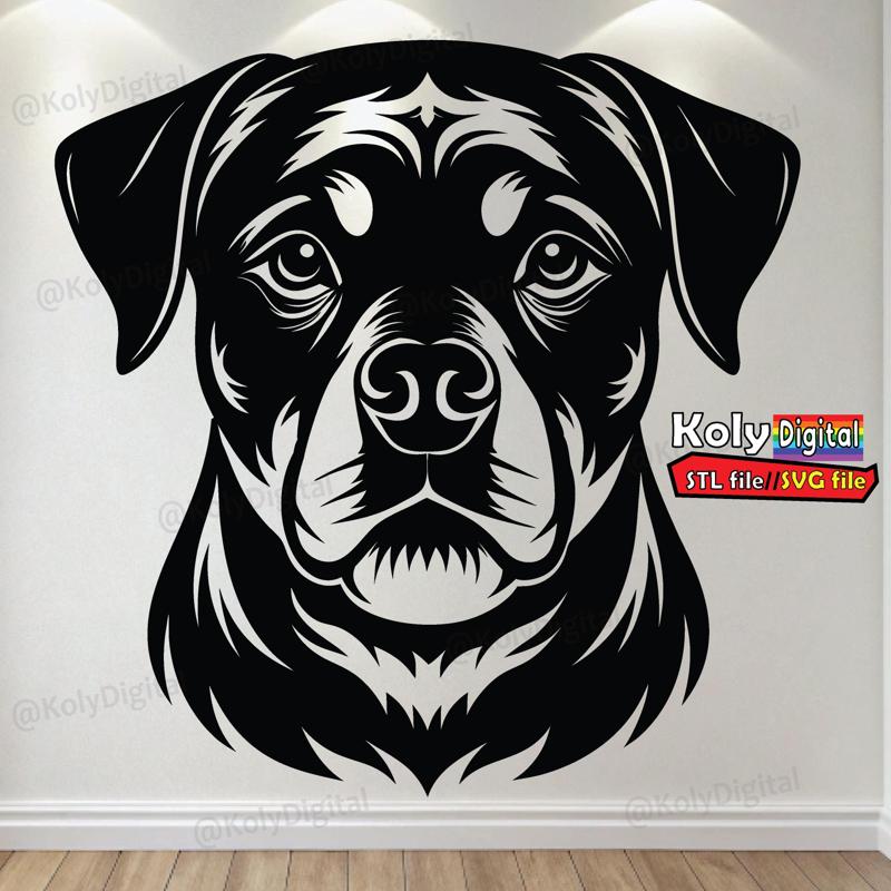 Rottweiler dog face stl