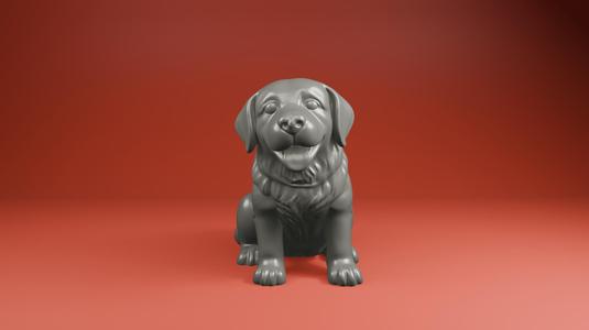 Labrador Retriever Sitting – 3D Model for Printing