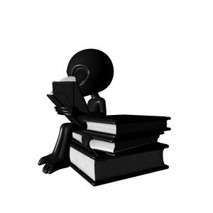 Alien Reading Books 3D Print – Cute Extraterrestrial Decorative Figurine