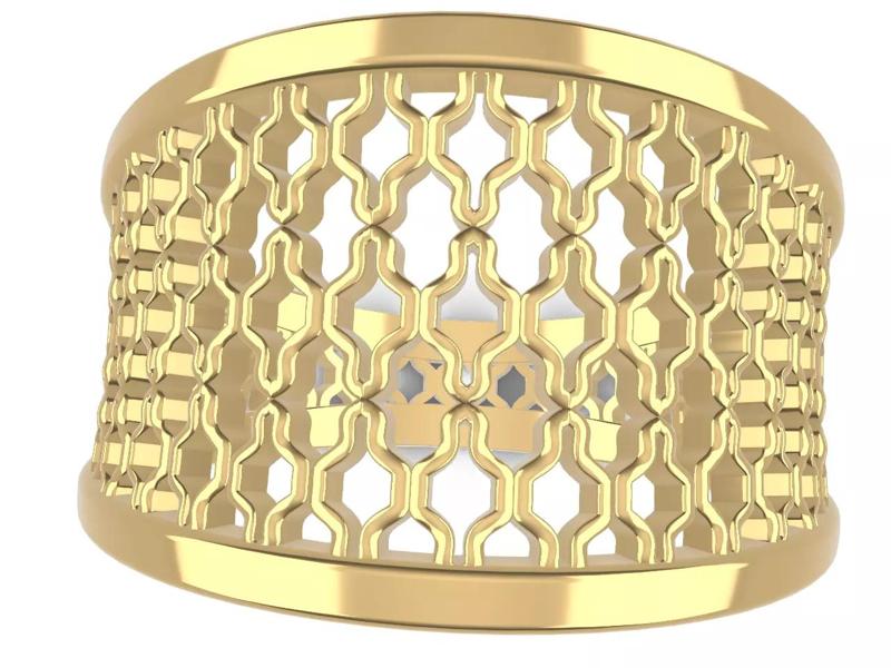 geometric jaali pattern ring  stl files verified