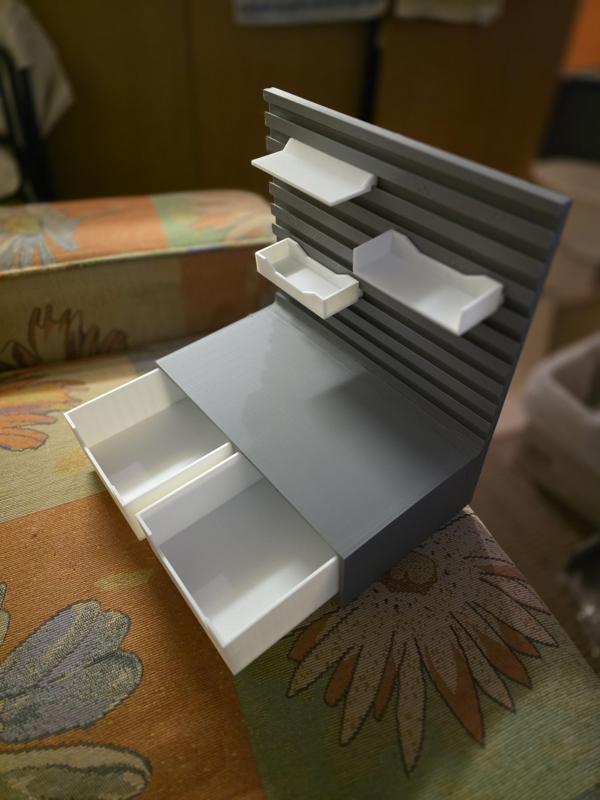 Desk organizer with slots