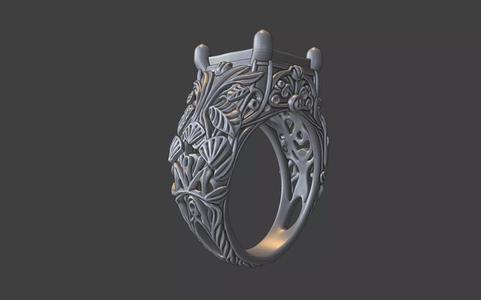 floral scrollwork ring cushion cut  cut square gemstone