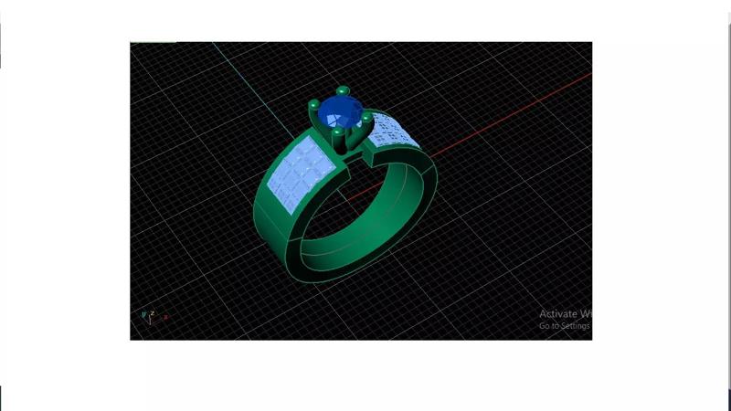 Invisible set diamond ring