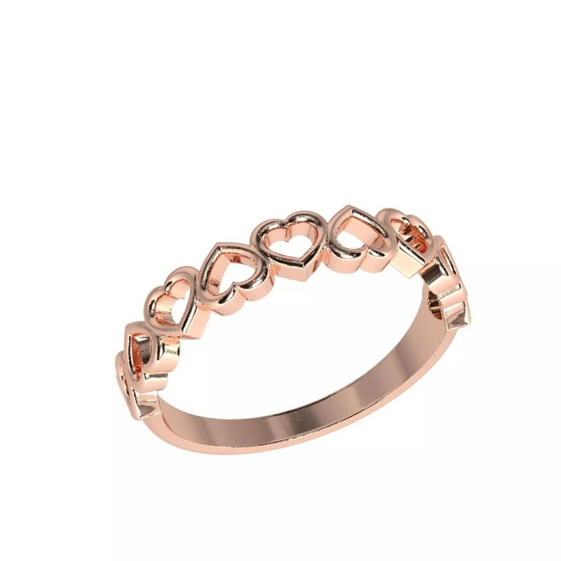 Jewelry ring with hearts