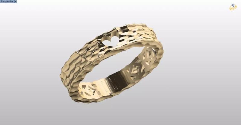 hummer texture wedding band