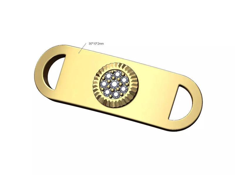 Rounded diamond bezel cluster bracelet plate