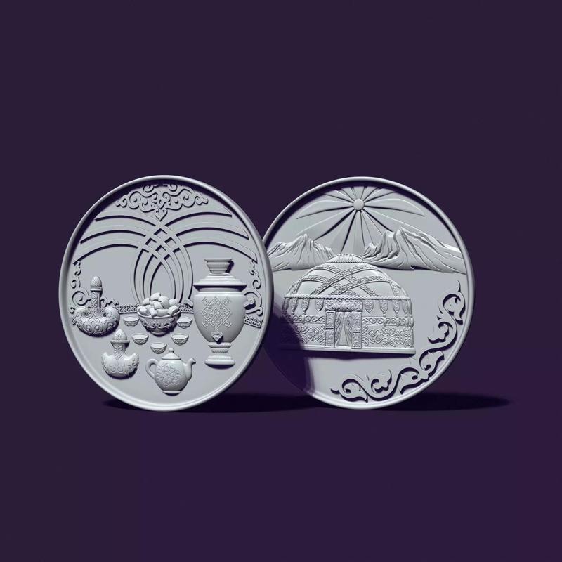 Kazakh yurt and dastarkhan panels