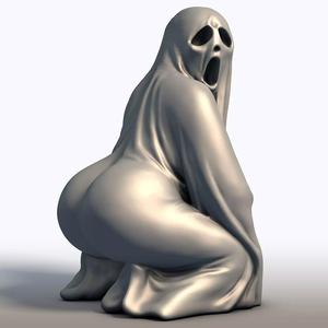 Cheeky Ghost Statue Whimsical Halloween Decor