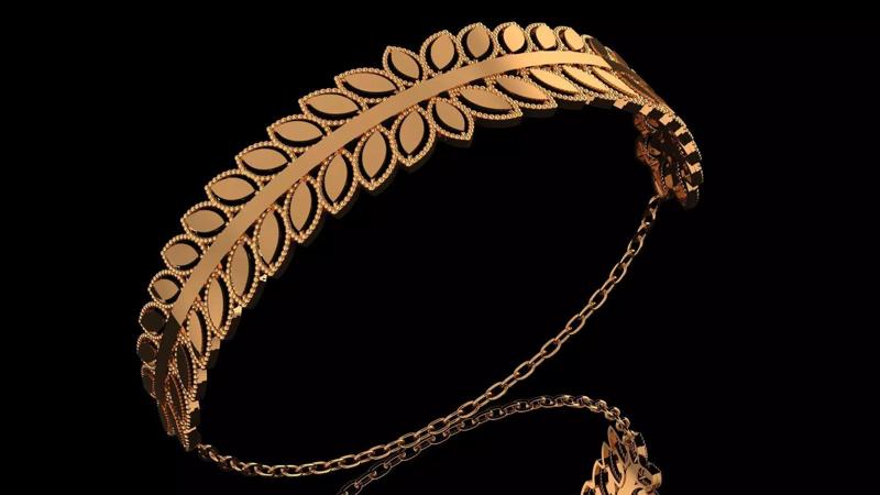 Elegant Leaf Motif Bracelet