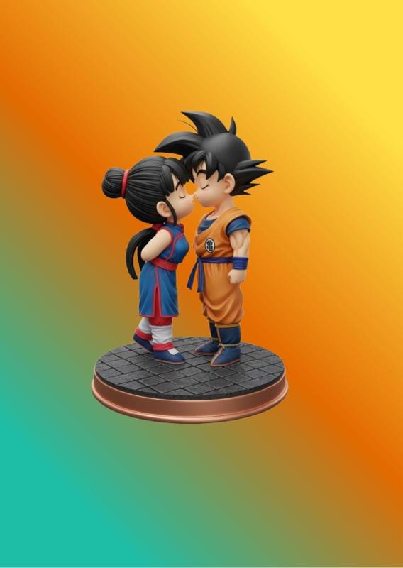 Goku and Milk - Dragon Ball Romantic 3D Figure