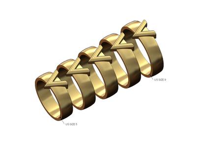 V cigar band US sizes 5to9 3D print model