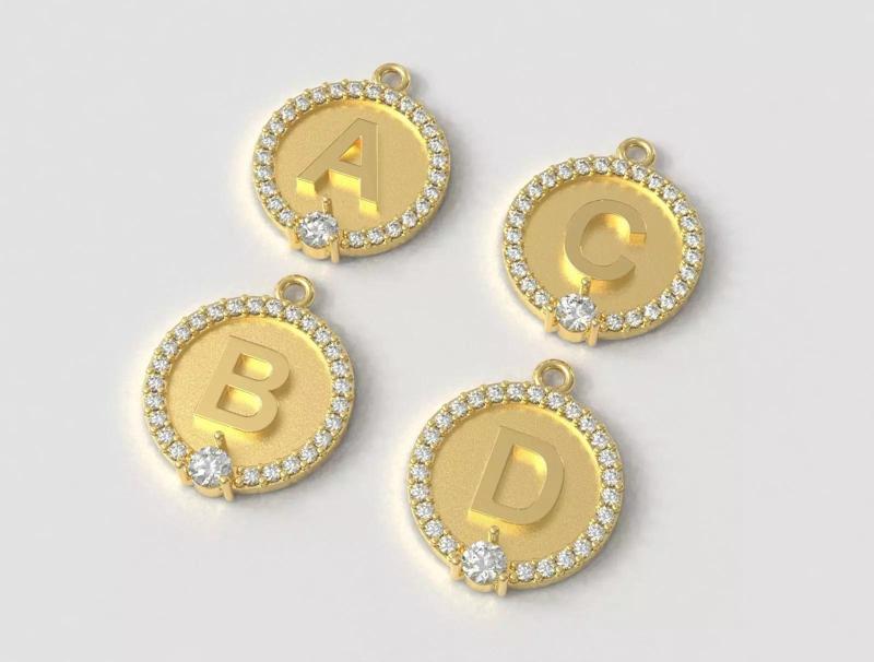 Alphabet Diamond Pendants