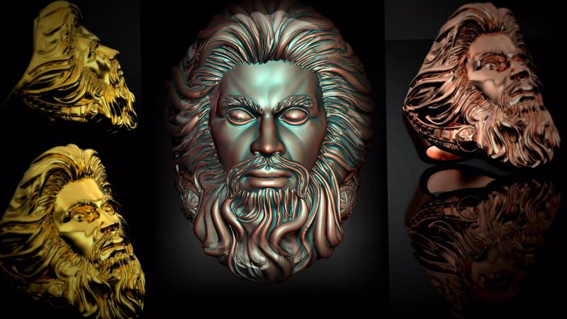Guardian Zeus god Ring 3d stl