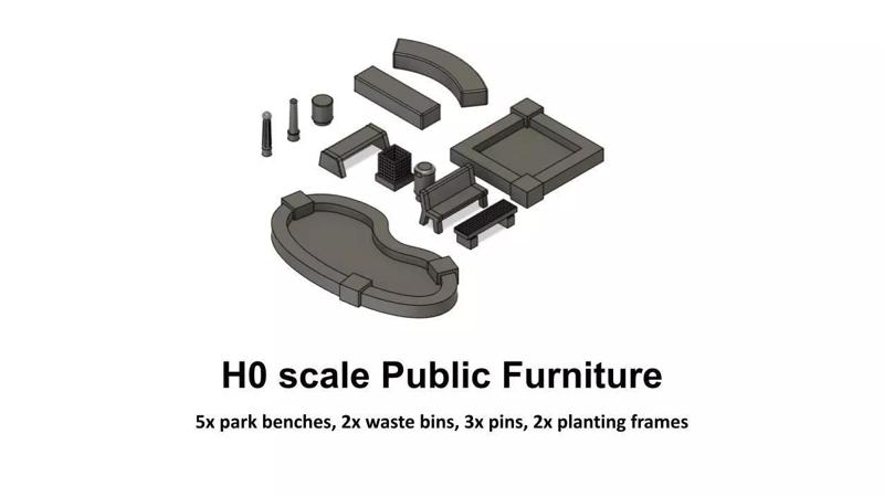 Public Furniture and Elements - H0 Scale