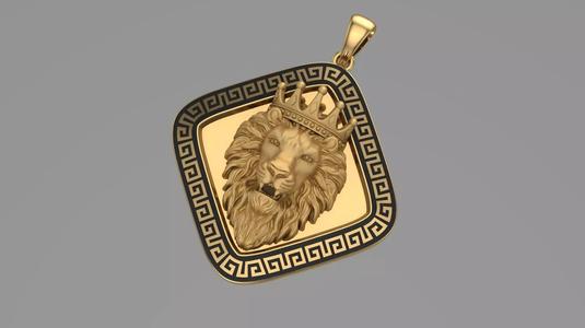 Lion pendant printable 3d model