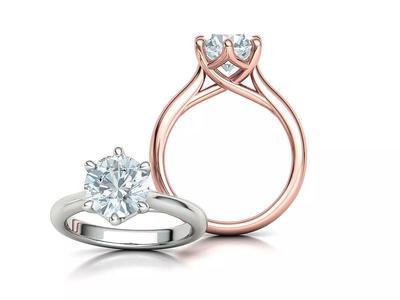 Trellis Solitaire Ring 2CT Gem Engagement Ring 3dmodel