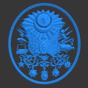 Osmanlı Arması 3D STL Model | Ottoman Coat of Arms CNC Relief