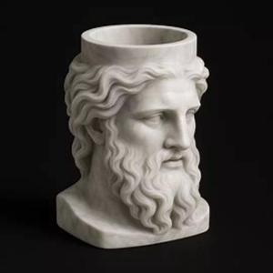 Ancient Greek God Head Marble Pen Holder Showpiece
