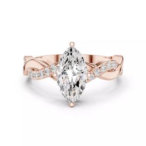 Twisted Shank Marquise Cut Engagement Ring 3DM STL Video