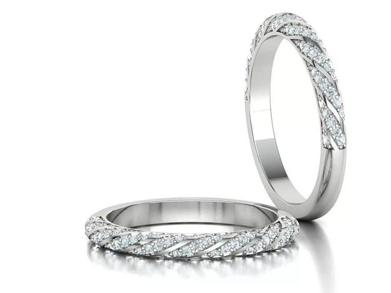 Twisted Diamond Eternity Ring 3Dprint model 0357