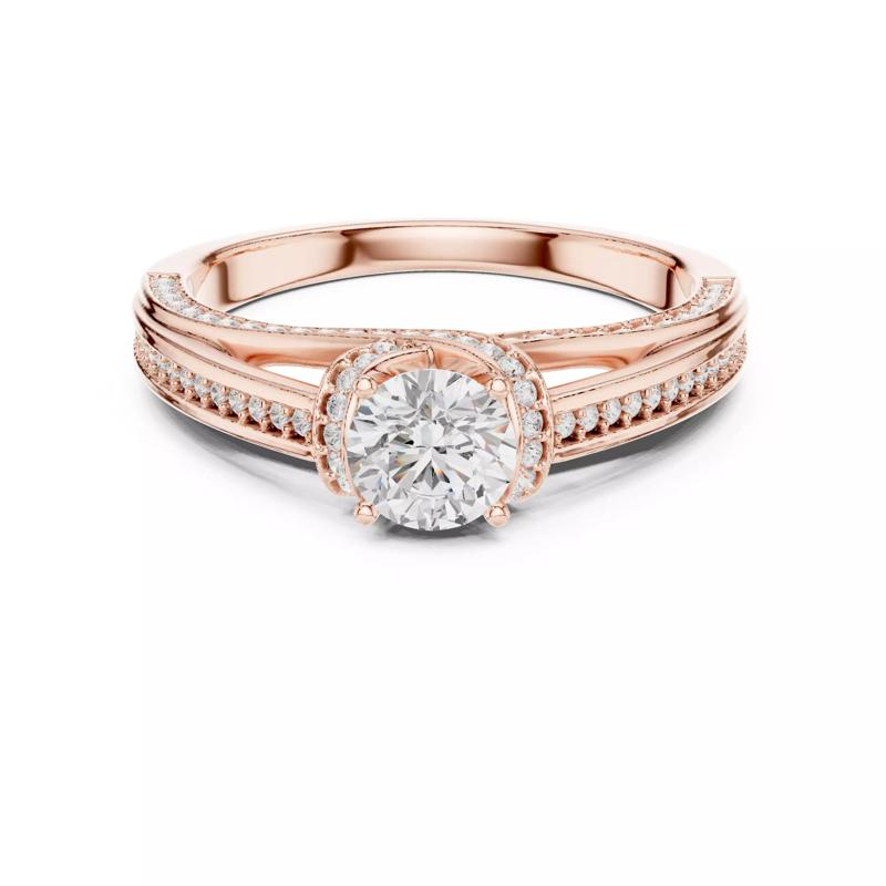 Taper Shank Crossover Round Diamond Wedding Ring 3DM STL Video