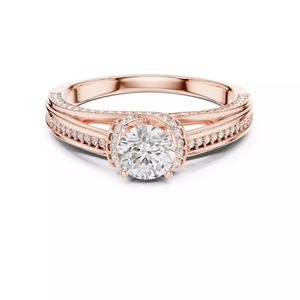 Taper Shank Crossover Round Diamond Wedding Ring 3DM STL Video