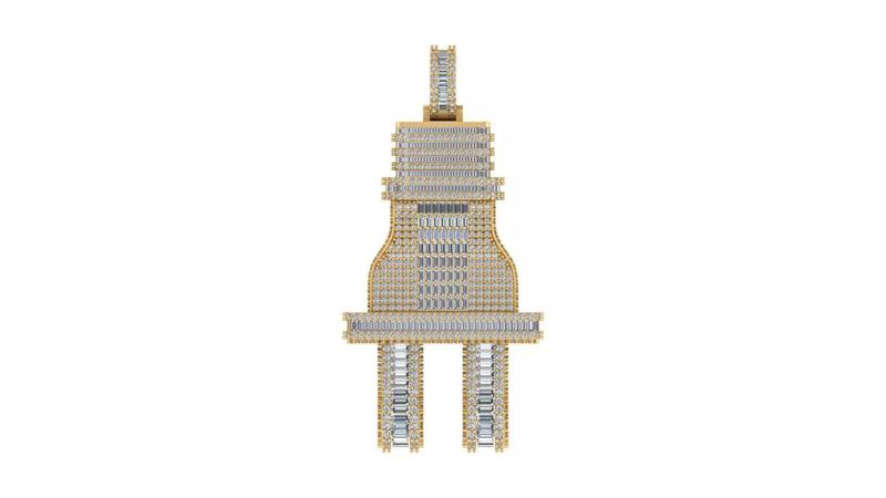 Exquisite Diamond-Encrusted Plug Pendant