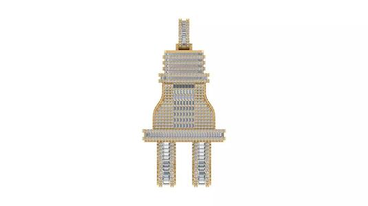 Exquisite Diamond-Encrusted Plug Pendant