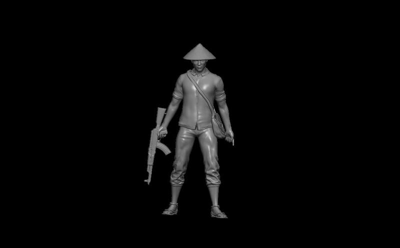 VIETCONG PEASANT ON GUARD