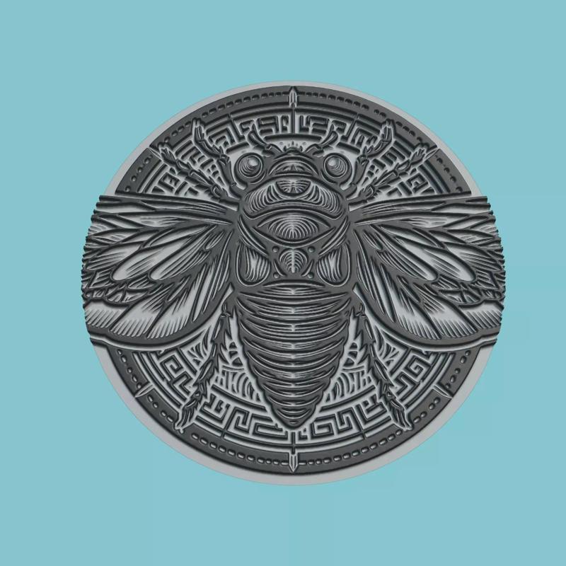 Cicada Animal Medallion Cicada Print Model