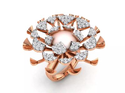 Women Pearl Ring 3dm render details