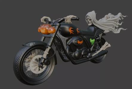 Halloween Motorbike 3D Model