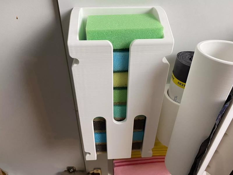 Sponge holder for kitchen cabinet