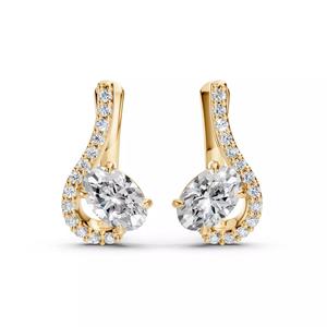 Oval Stone Wave Earrings