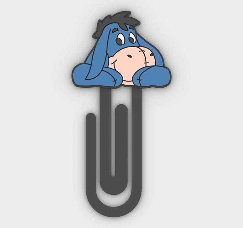 Paperclip IGOR BURRO - WINNIE THE POOH - bookmark - 3MF pre-painted , STL
