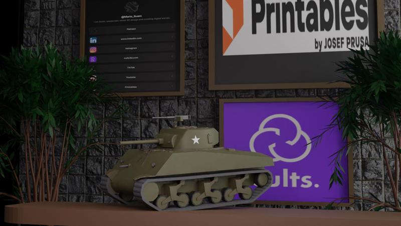 🛡️ M4A3 (75mm) Sherman Tank – 3D Printable WWII Allied Tank for Dioramas & Wargaming
