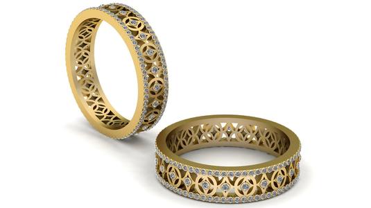Diamond Pattern Ring | 3D Printable Jewelry Model