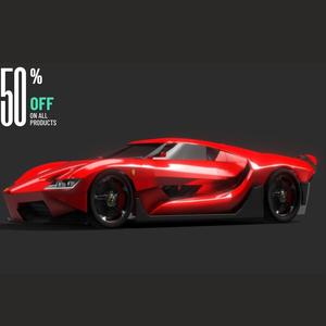 3D Printable Futuristic Ferrari Supercar